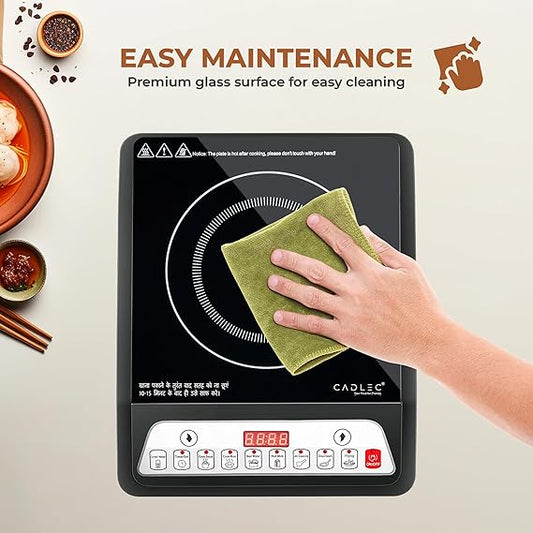 Cadlec CookMate 2000W Induction Cooktop with Crystal Glass
